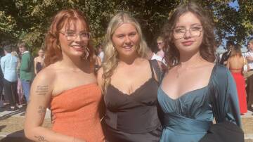 Emma Palmer, Keira Ivory and Imani Dunne dazzled in their dresses. Picture by Alise McIntosh