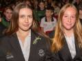 Sarah Lindsay and Addi Ellis at Kelso High Campus' Anzac Day service on Tuesday, April 30. Picture by James Arrow.