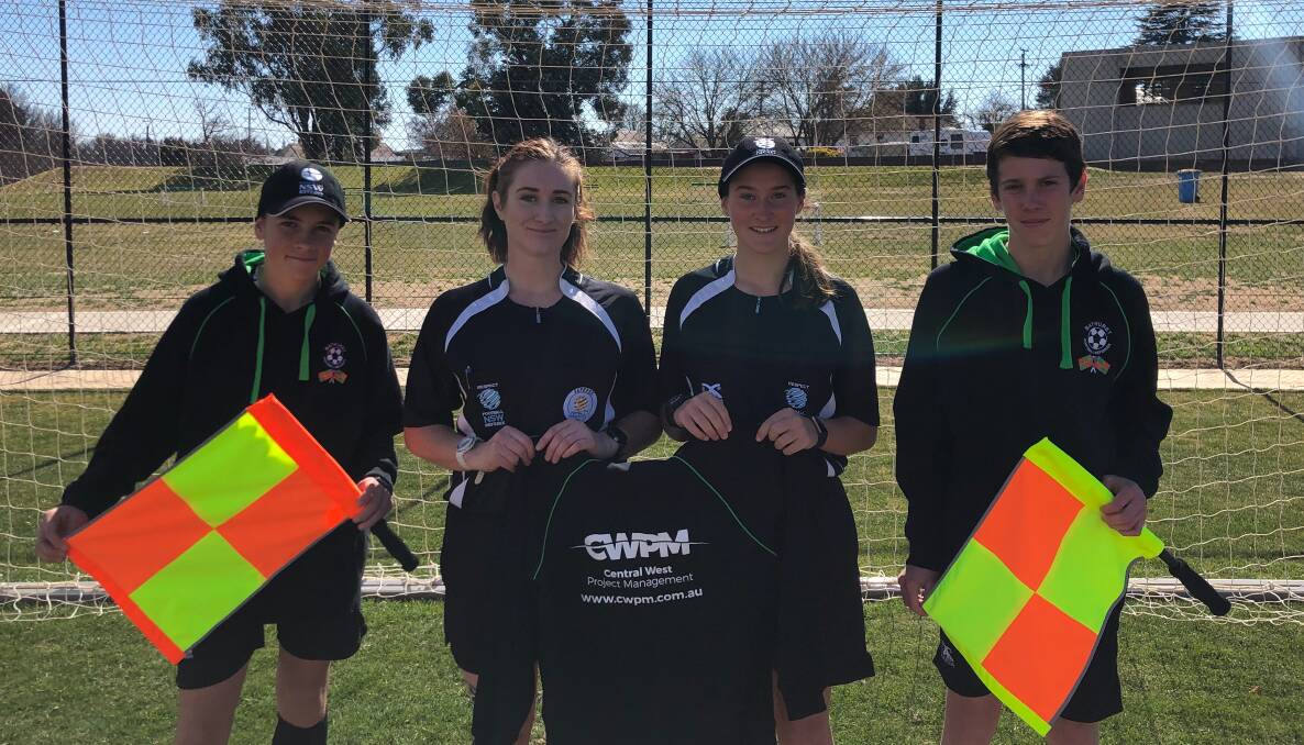 OFFICIALS: Jamie Browne, Tegan Williams, Abby Chadwick-Cocks and Ethan Muller are some of the younger Bathurst referees.
