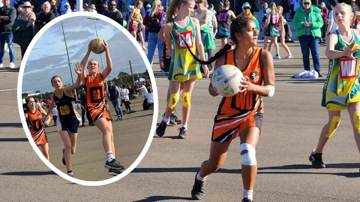 Orange players in action at the 2023 NSW Netball Junior State Titles. Pictures supplied