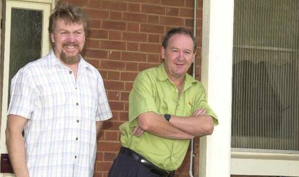 Father Carl Mackander (left) with Fr Laurie Beath, pictured in 2002 during their days in Dubbo. File picture