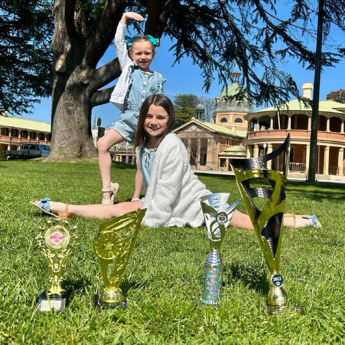 Lyla and Ava Turnbull pleased with their efforts during the 2023 Bathurst Eisteddfod which is running from August 18 to September 8. Picture by Amy Rees