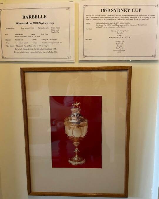 TROPHY: A photo of the 1870 Gold Cup which was won by a horse named Barbelle.