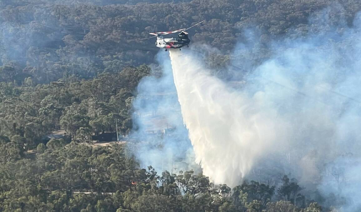 The bushfire north of Hill End has been burning for days. Picture supplied by NSW RFS.