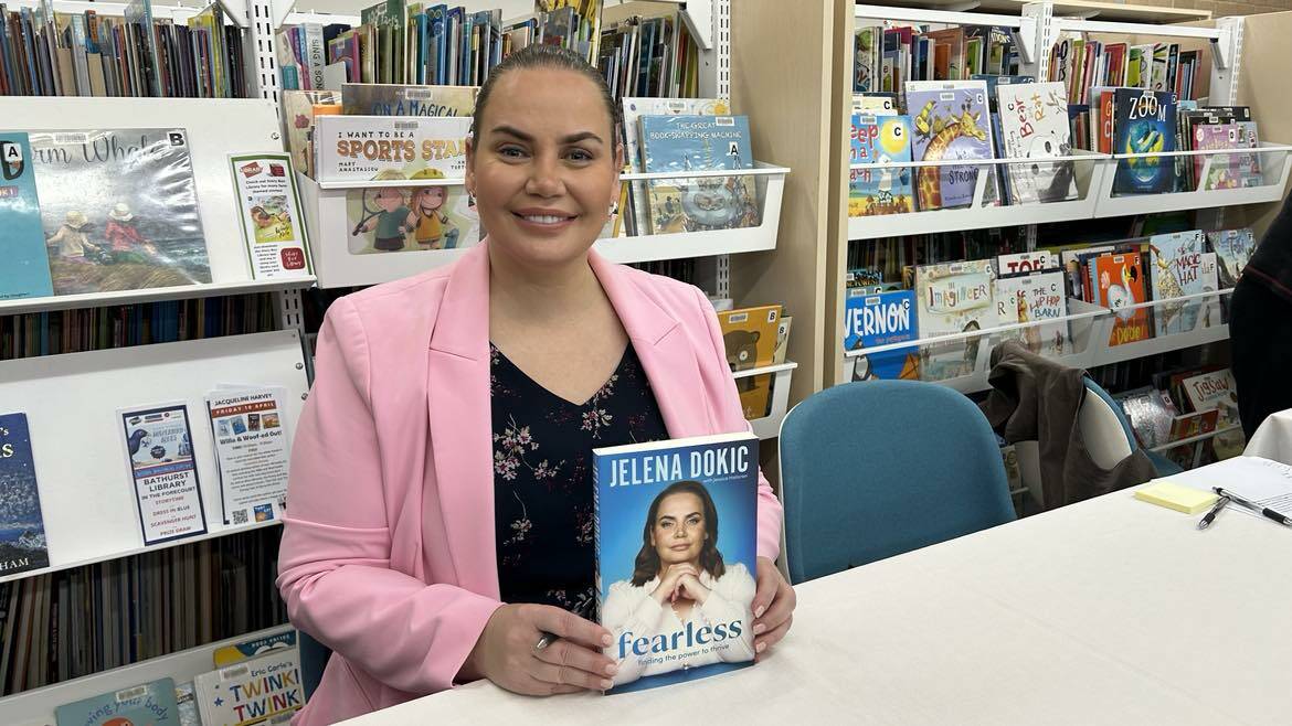 Tennis champion and domestic violence survivor Jelena Dokic promoting her book Fearless at the Bathurst Library on May 3, 2024. Picture by Amy Rees