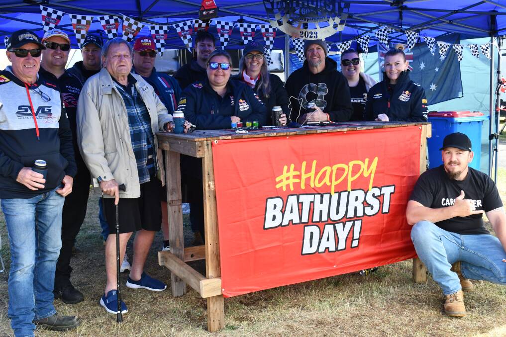 Holden fans from Newcastle ready to cheer on the Chevrolet cars in the 2023 Bathurst 1000 on October 8, in their 60s costumes for the 60th anniversary of the Great Race. Picture by Amy Rees