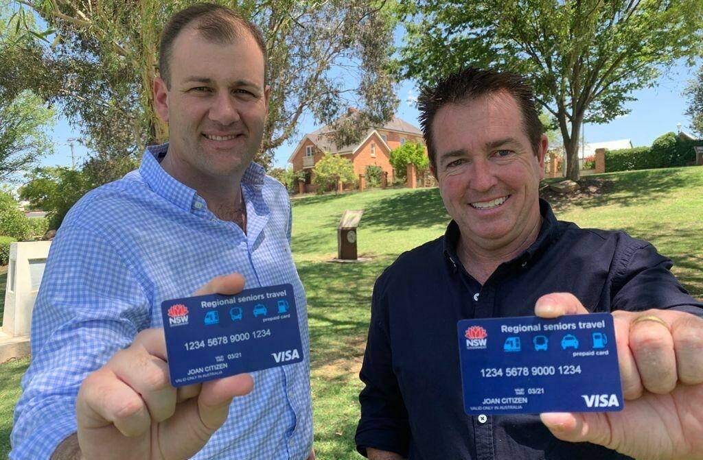 SENIORS CARD: Sam Farraway and Paul Toole pleased with response to seniors travel cards initiative. Photo: SUPPLIED.