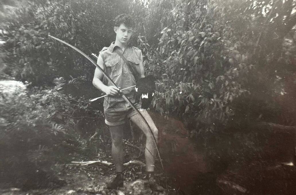 A young Bill Blaikie with a bow and arrow he made himself. Picture supplied