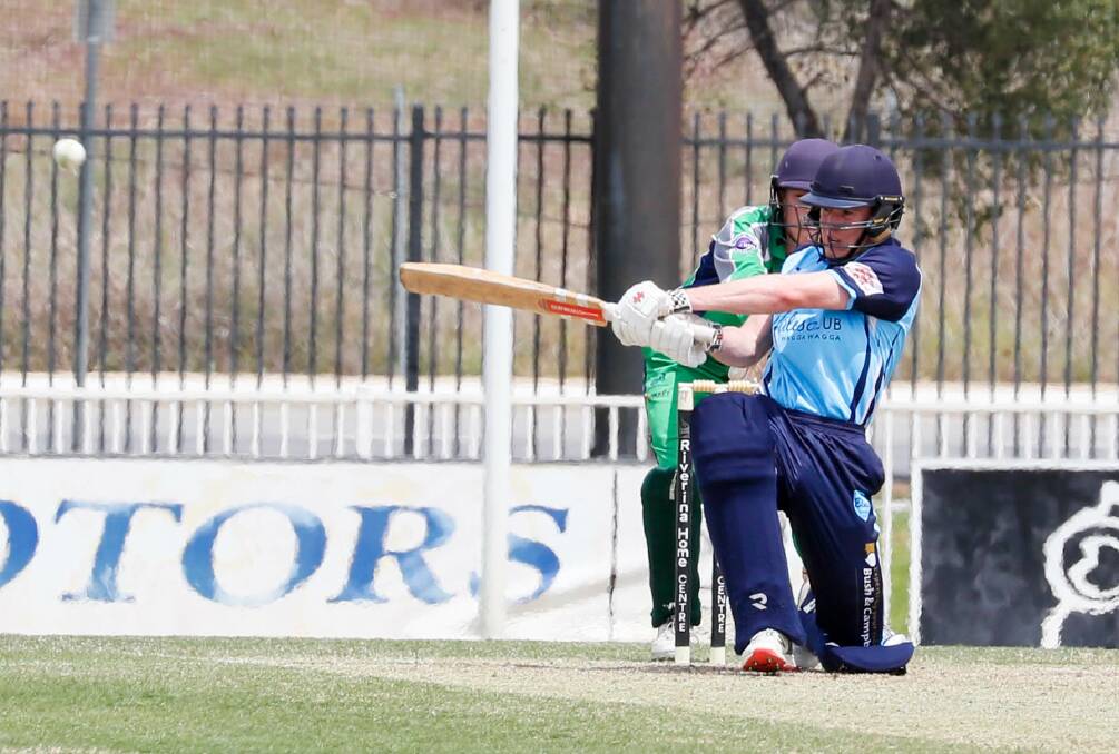 Mac Webster (83) and (3-37) guided South Wagga to their first win of the season in their Max Knight Cup clash against Wagga City. Picture by Les Smith