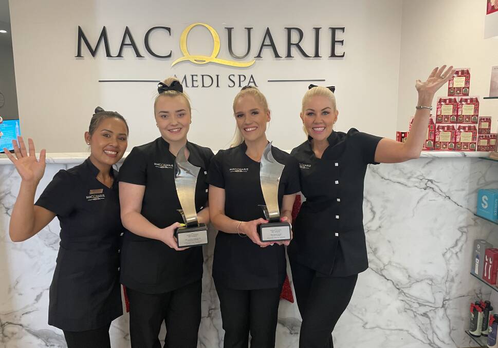 Chanly Strachan, Jemma Besant, Pru Ashe and Macquarie Medi Spa owner Karla McDiarmid. Picture by Alise McIntosh