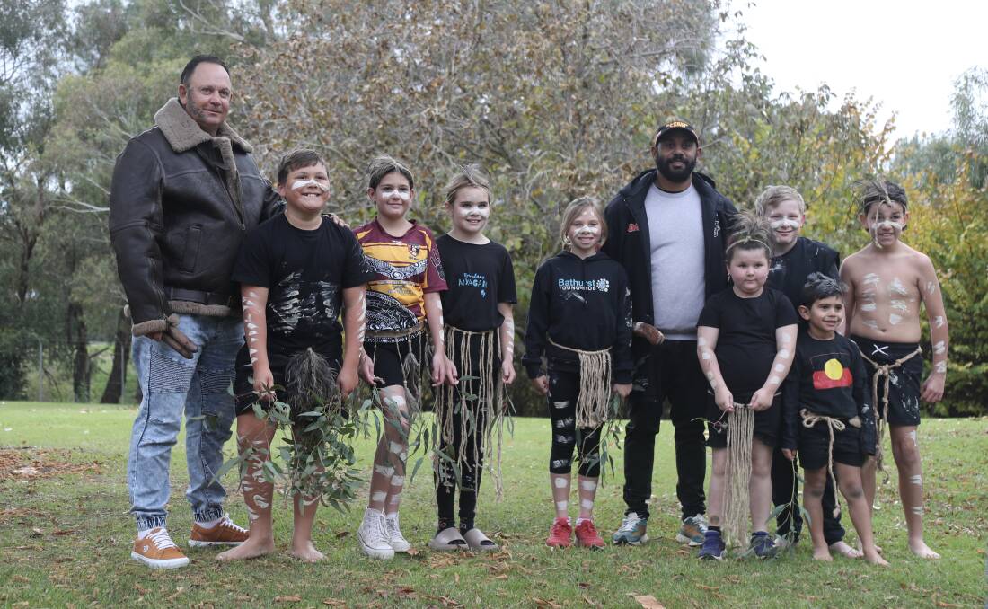 Dancers from the Dirraybang Footprint were at the Family Day Out in Bicentennial Peace Park, Bathurst, where they performed a Welcome to Country. Picture by Phil Blatch