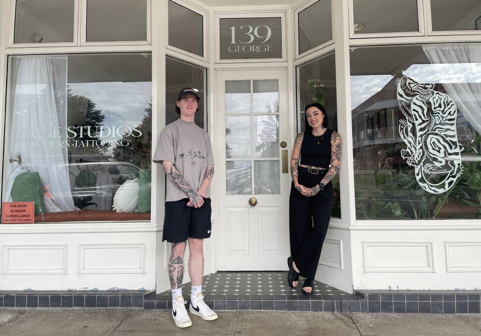 Co-owners of Sage Studios Ethan North and Keira Gale are ready to welcome the people of Bathurst to their new tattooing space. Picture by Alise McIntosh