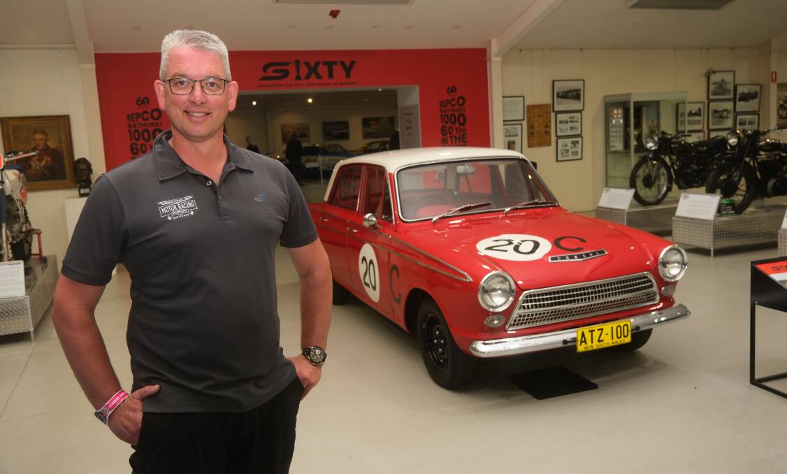 National Motor Racing Museum coordinator Brad Owen with part of the 60 year anniversary exhibition. Picture by James Arrow