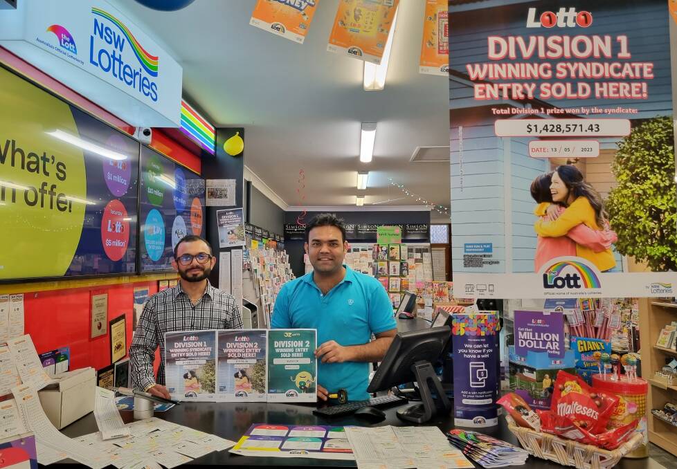 Owners of Keppel Street Newsagency Abhishek Jariwala and Urvish Damwala are thrilled to have been the place where three winning syndicate lottery tickets were sold. Picture by Alise McIntosh