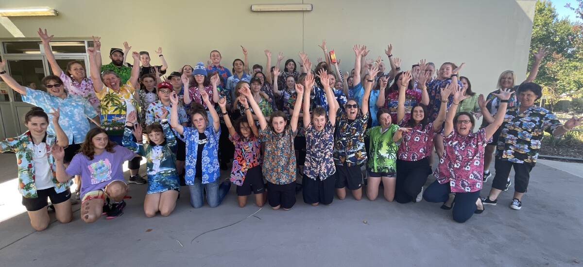 Kelso High staff and students dressed in Hawaiian shirts on the second-last day of term as a way to brighten up the school before the Easter break. Picture by Alise McIntosh