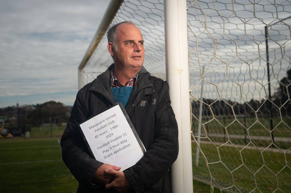 Member of Macquarie United Football Club Tony Thorpe has grand plans of what can become of Bathurst football. Picture by James Arrow