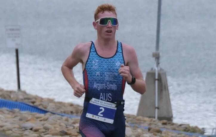 Angus Argent-Smith running by the water at 2024 Huskisson Triathlon sprint. Picture supplied