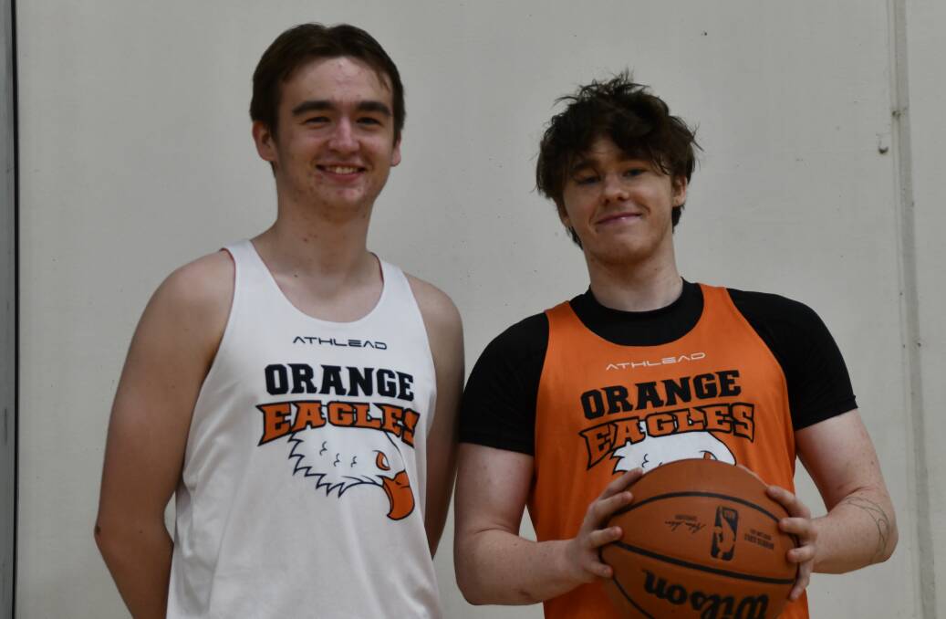 Kurt Lansom and Liam Kirkland together at Orange Eagles training. The Bathurst juniors will feature in the opening round on Saturday night. Picture by Lachlan Harper