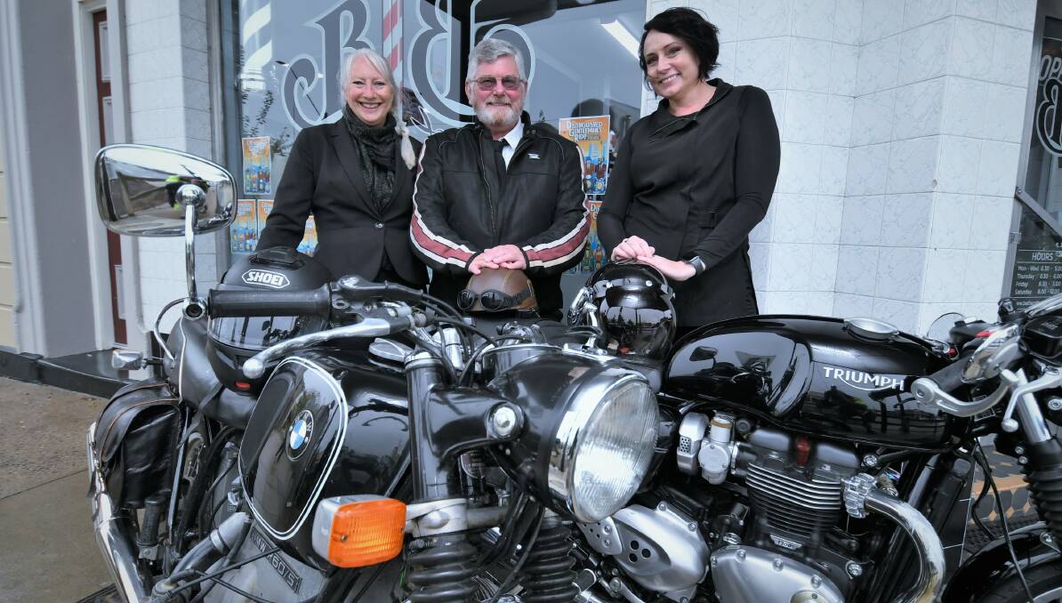 Deb Dixon, Greg Smith and Sam Peacock will all participate in the Distinguished Gentleman's Ride later this month. Picture by Chris Seabrook