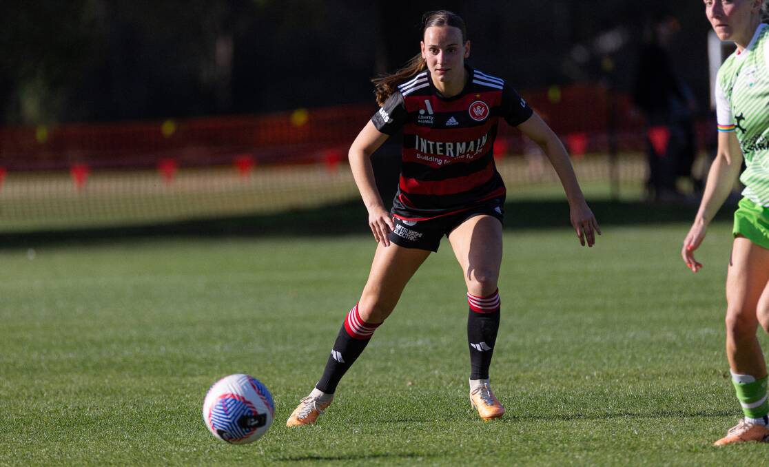 Cushla Rue in action for Western Sydney Wanderers at a pre-season trial match at Forbes last month. Picture by Patrick McFadden/Western Sydney Wanderers
