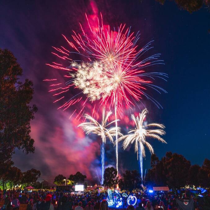 Fireworks from the last Party in the Park. Picture Bathurst Regional Council. 