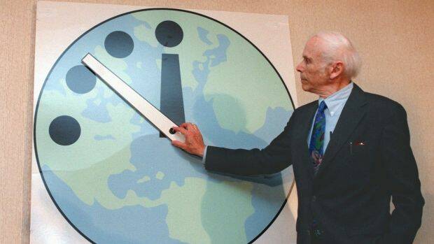 In 1998, the Doomsday Clock was moved forward to 11:51pm. Photo: AP
