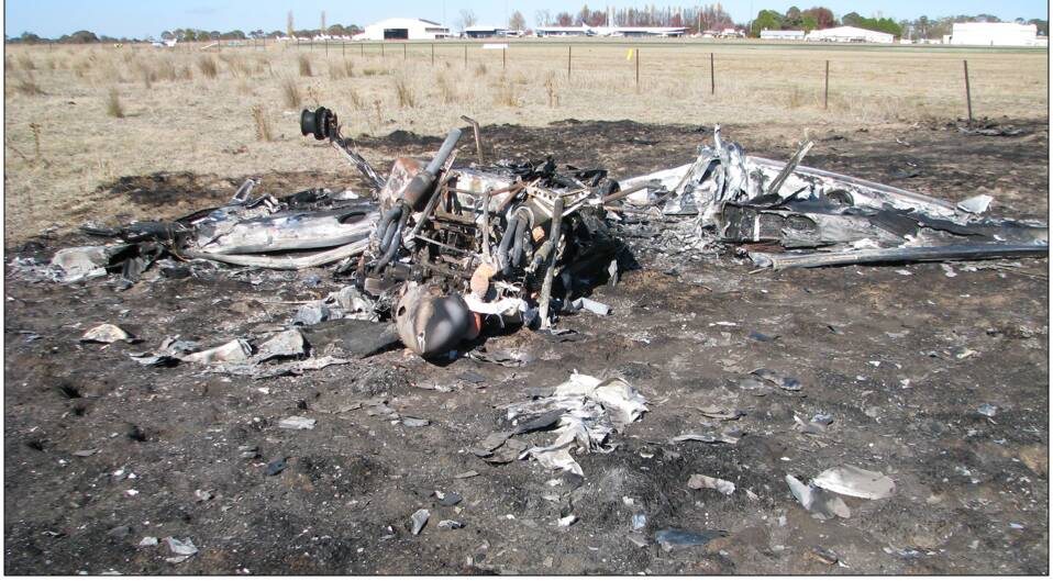 AIRCRAFT DESTROYED: This image from the Australian Transport Safety Bureau shows the extent of the damage. 