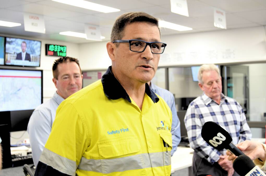 Jemena operations manager Craig Farrugia talks to the media in November after gas supplies were cut off to Bathurst. Picture by Rachel Chamberlain 