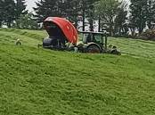 Friend Jerry says this is silage making in Ireland on May 17 and he was there to see it happen.