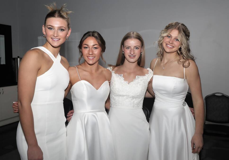 Sophie McAllan, Lily Kable, Josie Craig and Harriet Lowe at the ball held in May. Picture by Phil Blatch