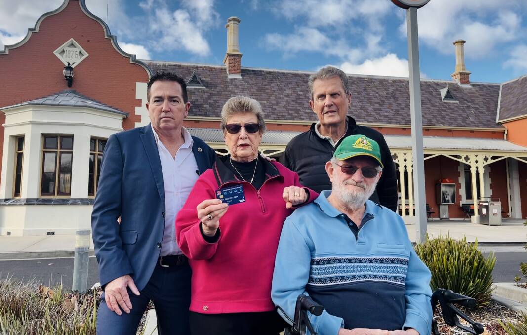 Member for Bathurst Paul Toole, pictured with Nola Ramsay, John Hollis and Ian Ramsay, is urging people to sign the petition to save the Regional Seniors Travel Card program.
