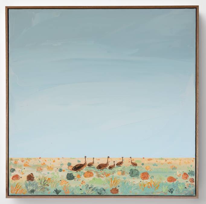 Emus of Hay Plains. Art by Elyssa Storey.