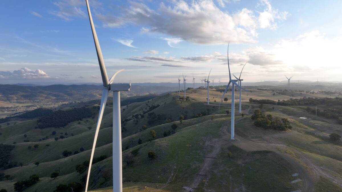Squadron Energy's Crudine Ridge Wind Farm, 45 kilometres south of Mudgee, which became fully operational in 2022. Picture supplied 