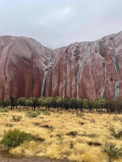 Heavy rain on Ayers Rock has spread across Queensland Channel Country.