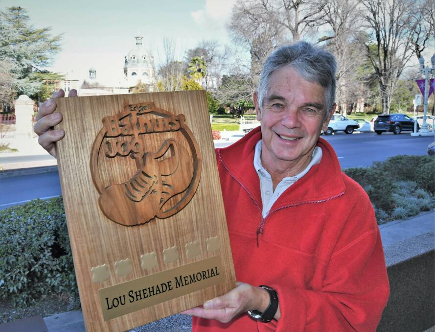 Ray Stapley with the Lou Shehade Memorial Shield. Picture by Chris Seabrook.