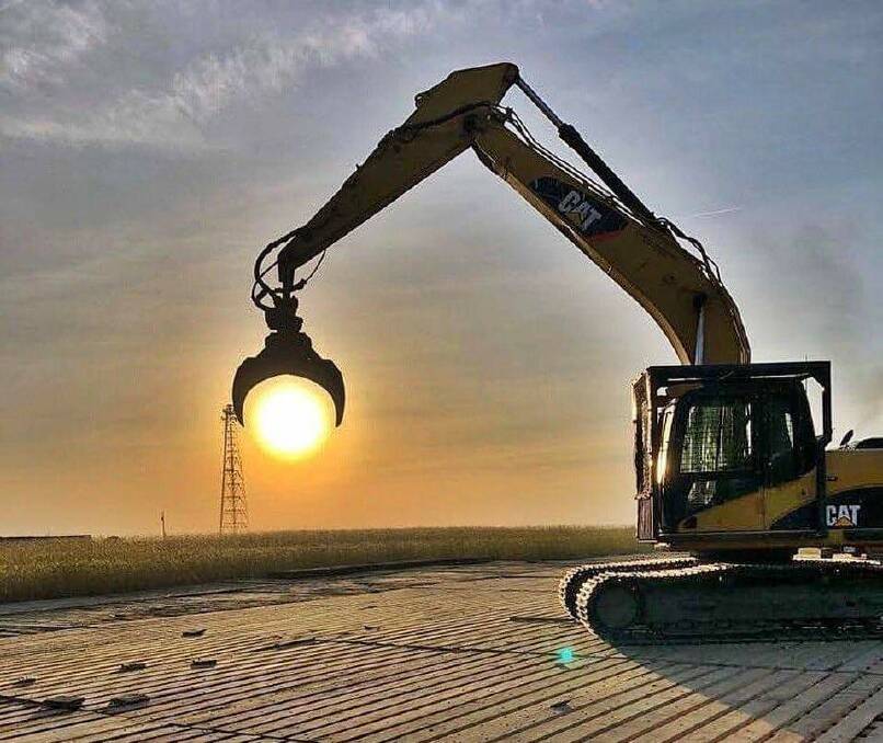 An excavator and an afternoon sun worked nicely together.