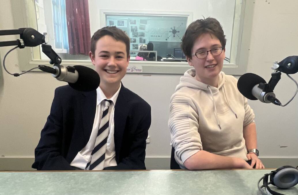 Aston Hornery and Soren O'Shannessy from the Bathurst Youth Council were at the 2MCE studios recently.