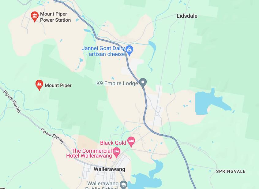 Mount Piper Power Station is north-west of Wallerawang. Picture from Google Maps.