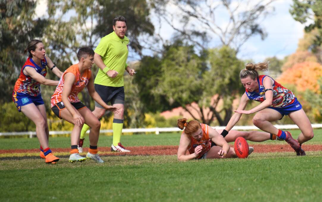 GIANT UPSET: After 56 consecutive wins, the Bathurst Giants' undefeated run in the AFL Central West women's competition has come to an end. Photos: AMY McINTYRE