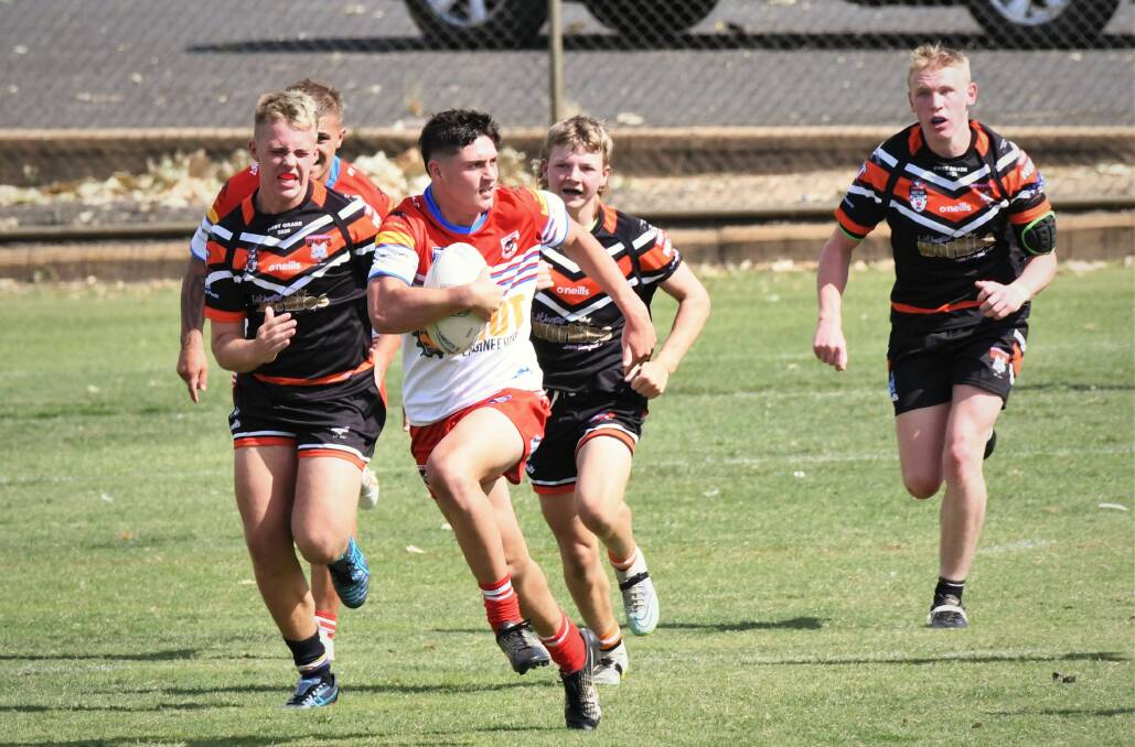 The Mudgee Dragons beat Lithgow 18-16 in the under 18s final at the Bathurst Panthers Knockout. Pictures by Chris Seabrook