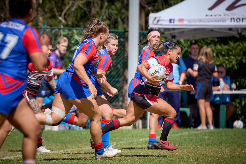 Bathurst's Jakiya Whitfeld scored two tries in her NSW Women's Premiership debut for North Sydney. Picture by Jim Walker Photography