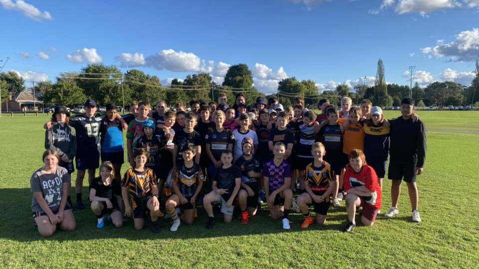 The new under 11 Tigers-Panthers side were welcomed by other Bathurst Panthers league sides at training last week. Picture supplied