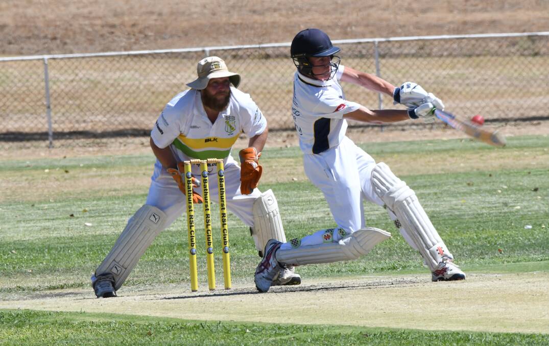 GREATER OPPORTUNITIES: Ben Cant dispatches this delivery against CYMS last season. He is expected to see more time at the crease for the Saints in the Bathurst Orange Inter District Cricket competition this summer. Photo: CHRIS SEABROOK