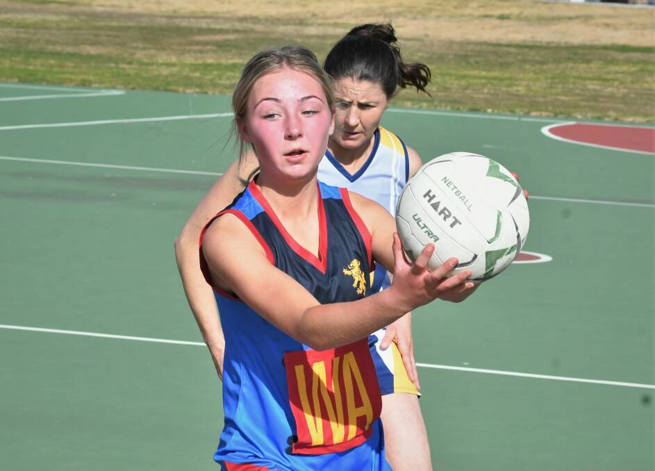 Ella Kilby in action for Scots All Saints College in last year's Bathurst Netball Association's A grade competition. Picture by Chris Seabrook