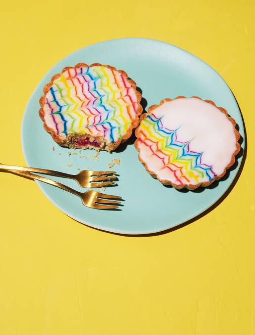 Rainbow mini bakewell tarts. Picture by Frankie Turner