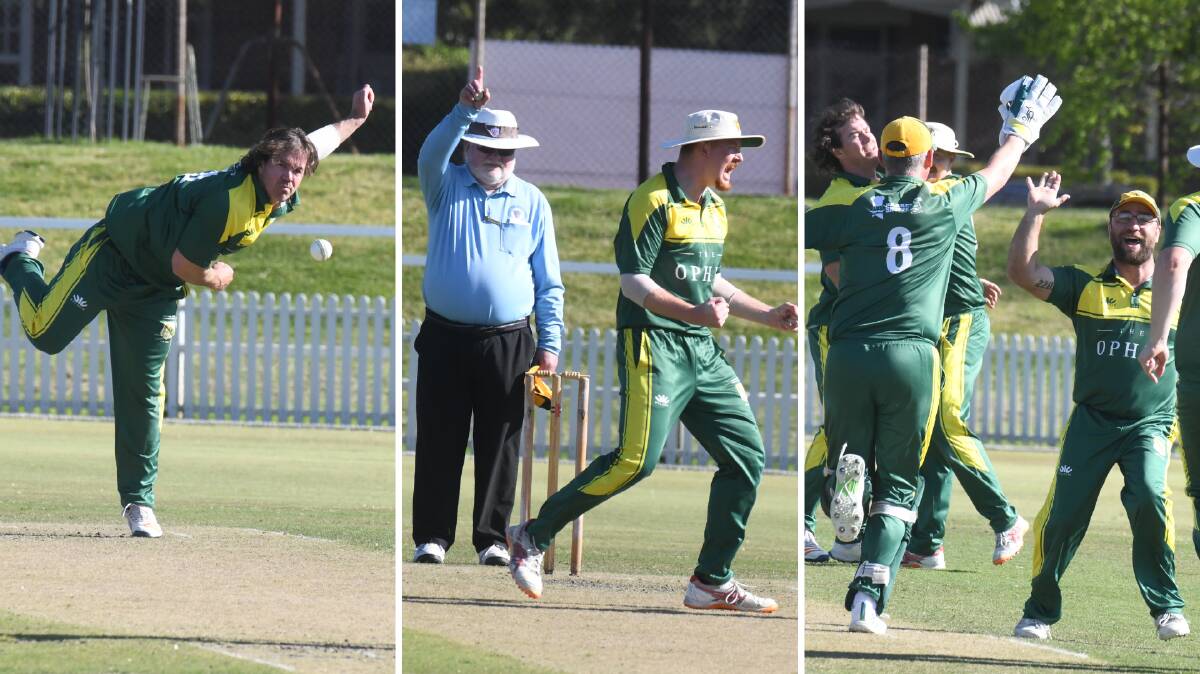 Ben Orme, Rory Daburger and Joey Coughlan were all over the moon with CYMS' wicket of Russell Gardner. Pictures by Jude Keogh