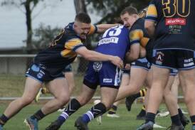 Thomas Duggan (left) in action for the CSU Mungoes. Picture supplied