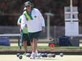 Vic Graham in action at the Majellan Bowling Club. Picture by Phil Blatch.