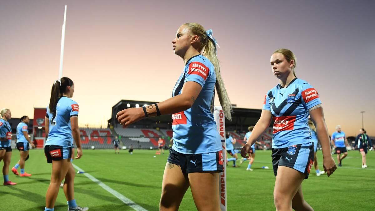 Kate Fallon enjoyed match time in the second half for the NSW Blues in Thursday's State of Origin clash with Queensland. Picture by NRL Photos.