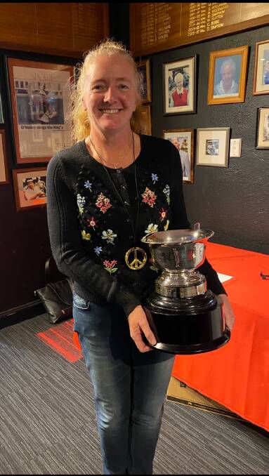 Tania Hutchins with the Blair Athol Cup. Picture supplied.